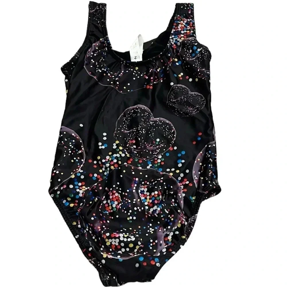 NWT Terez Kids Chocolate Pretzel Bathing Suit 2T
